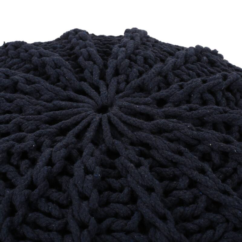 Corisande Knitted Cotton Pouf by Christopher Knight Home