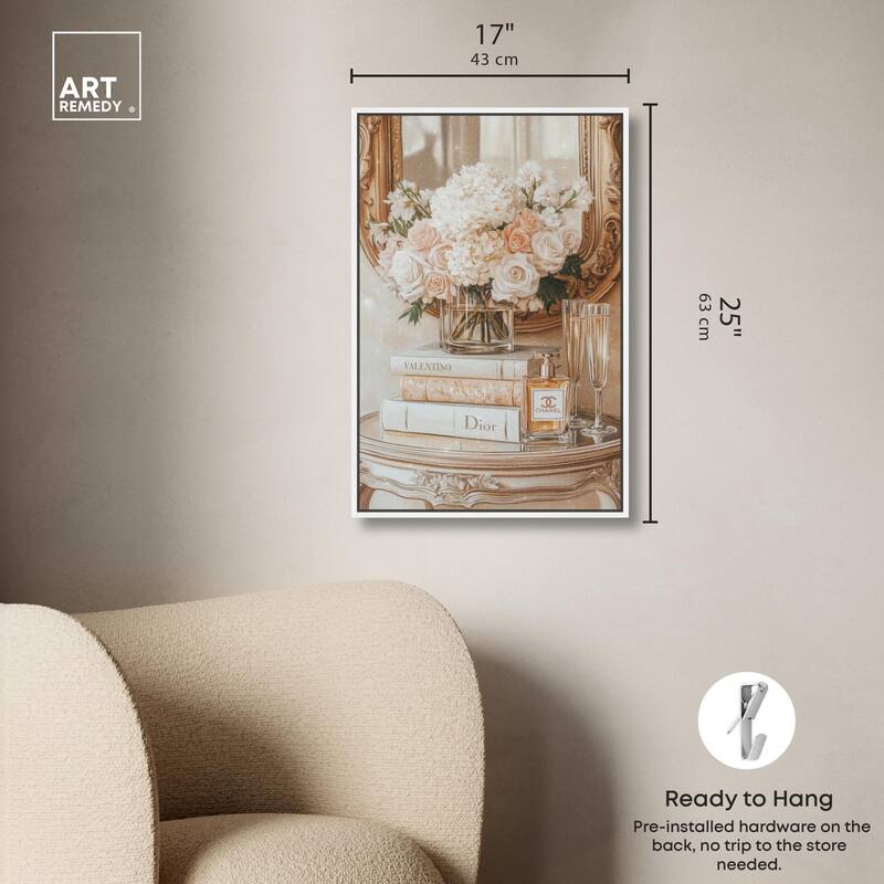 Mirror and Classy Glam Books Canvas by Art Remedy