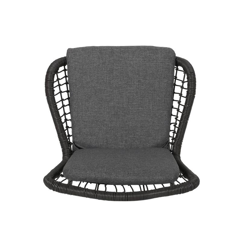 Wicker Club Chairs Set of 2, Patio Chair with Cushions, Metal Legs
