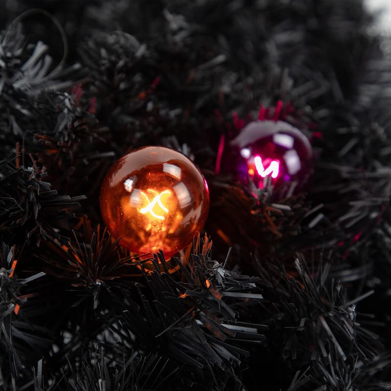 G40 Globe Christmas Lights - Orange and Purple - 9' Black Wire - 10ct