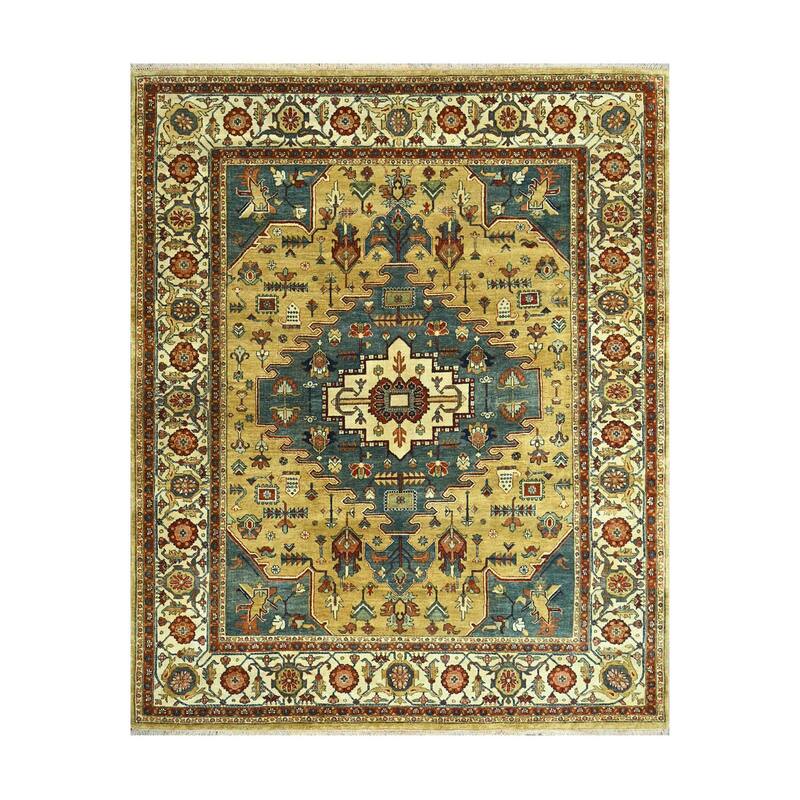 LoomBloom Hand Knotted Traditional Oushak Wool Area Rug, Gold - 7' 9'' x 9' 10''