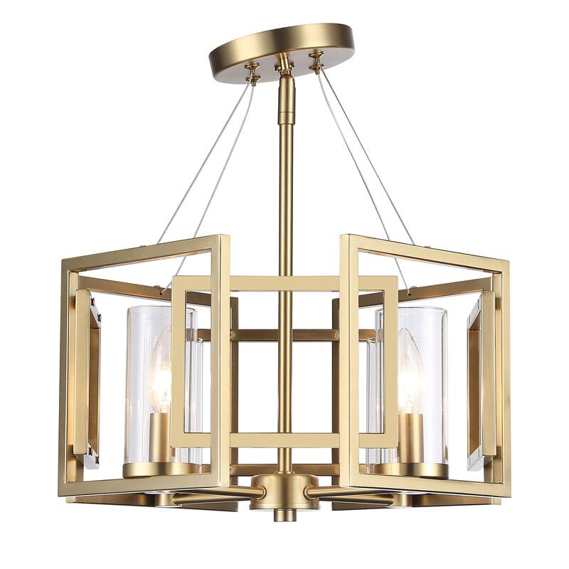 Golden Lighting Marco 4-light Semi-Flush Mount in Brushed Champagne Brass - Brushed Champagne Bronze - 4-Light Semi-flush