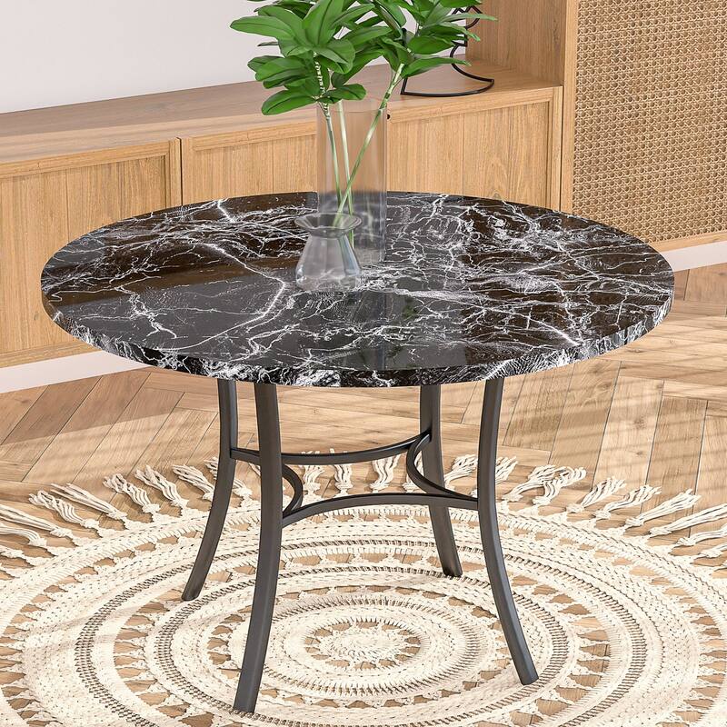 VECELO Round Dining Table and Chairs Sets, 4 Colors Dining Table Set