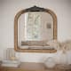 Solara Wide Arch Rattan Frame Wood Wall Mirror - 37.5"H x 3.5"W x 1.75"D