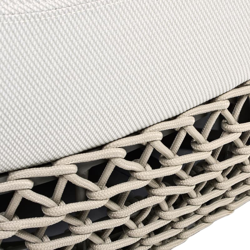 Willow 35.5" Woven Patio Outdoor Armchair with Ottoman