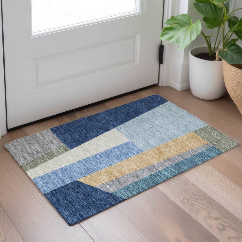 Machine Washable Indoor/ Outdoor Contemporary Jolie Chantille Rug