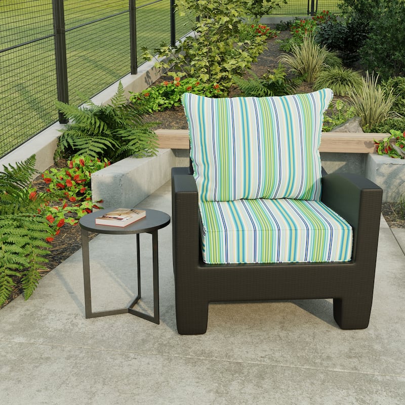 24" x 47" Outdoor Deep Seat Cushion Set with Welt - 46.5'' L x 24'' W x 6'' H - Clique Fresco