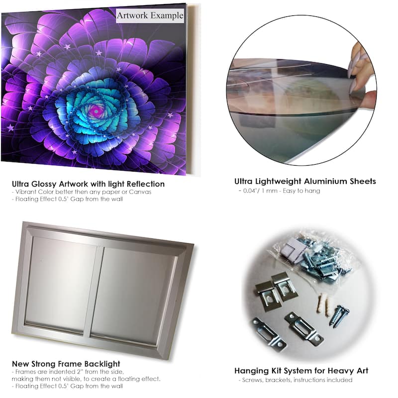 Winston Salem North Carolina - Cityscape Glossy Metal Wall Art