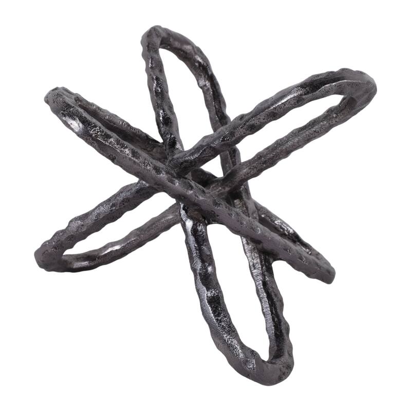 Contemporay Metal Round Edge Jack Decorative Object - 9.0"