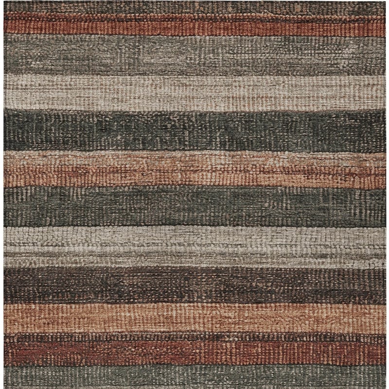 HomeRoots Striped Transitional Rectangle Outdoor Rug