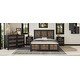 preview thumbnail 10 of 8, Farmhouse Platform Queen Size Bed, Modern Wooden Bed with Wooden Strip Decoration, Plywood Slats Support, Black
