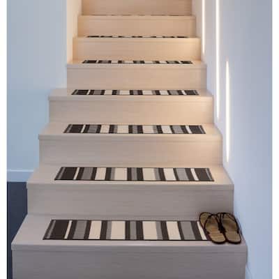 World Rug Gallery Contemporary Modern Stripe Non-Slip Stair Treads