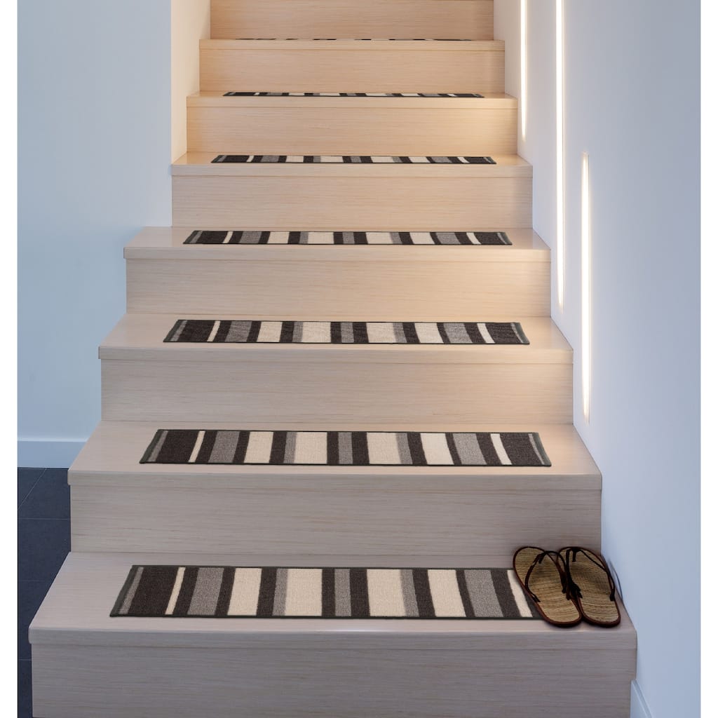World Rug Gallery Contemporary Modern Stripe Non-Slip Stair Treads