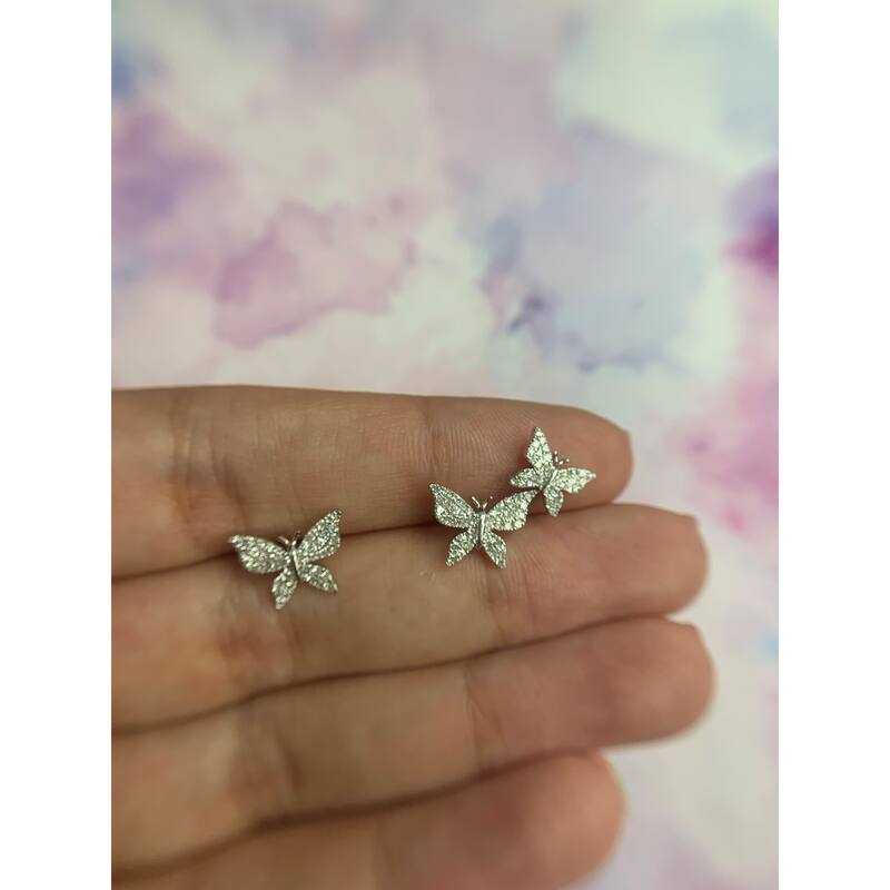 Joelle Collection Diamond Butterfly Studs Earrings 14K Gold 1/3ct TDW