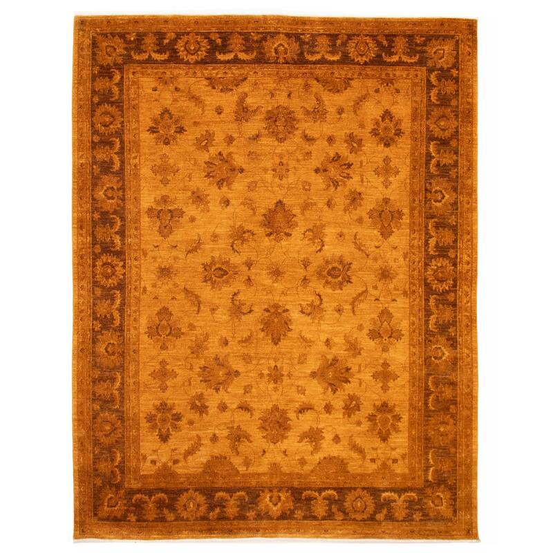 ECARPETGALLERY Hand-knotted Vibrance Light Orange Wool Rug - 9'1 x 11'8 - Light Orange - 9'1 x 11'8