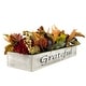 preview thumbnail 3 of 4, 24" Harvest Pomegranate 3-Piece Candle Holder "Grateful" Wooden Box