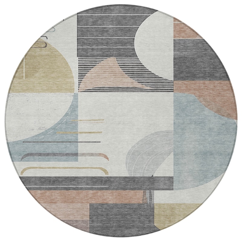 HomeRoots Geometric Modern Rectangle Outdoor Rug