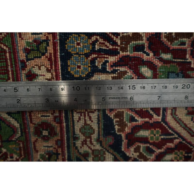 Hand Knotted Oriental 100% Wool Carpet Traditional Floral Red Isfahan Area Rug - 14' 9'' X 10' 5''