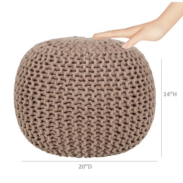 AANNY Designs Lychee Knitted Cotton Round Pouf Ottoman Bed Bath & Beyond 27598174
