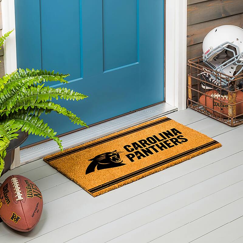 Carolina Panthers Monochrome Indoor/Outdoor Coir Door Mat - 28" x 16"
