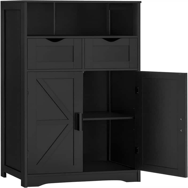 Floor Cabinet with 2 Doors 2 Drawers - 11.4"D x 23.6"W x 42.7"H