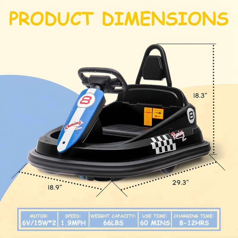 Baby Bumper Car, 6V Electric Ride On Car with 360 Spin