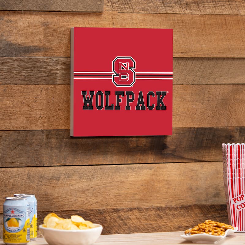 North Carolina State University Wooden Door Decor Wall Sign - Multi-Color - 12 x 12