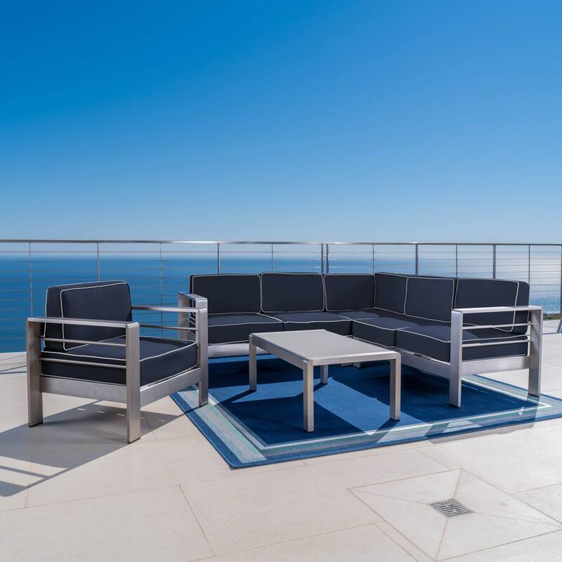 Cape Coral Outdoor 5-piece Sectional Sofa Chat Set by Christopher Knight Home