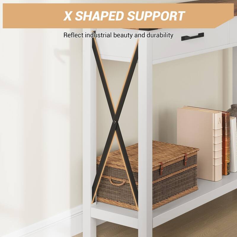 31-inch Side Table Suitable for Entrances, Hallways, and Living Rooms Two-Tier
