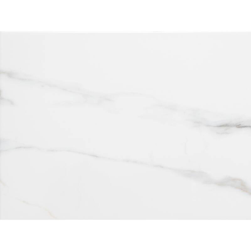 Chronos 10in x 13in White/ Gold Ceramic Wall Tile
