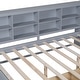 preview thumbnail 9 of 16, Wooden Full Size DayBed with 2 Drawers Kids Bed with Storage Shelf and USB Charging Ports, Grey