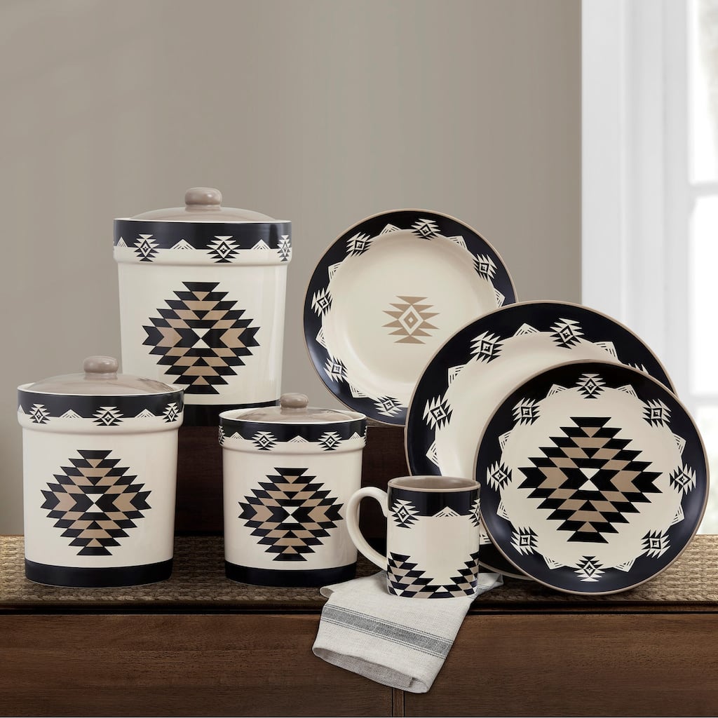 Paseo Road by HiEnd Accents Chalet Aztec Dinnerware & Canister Set, 19PC