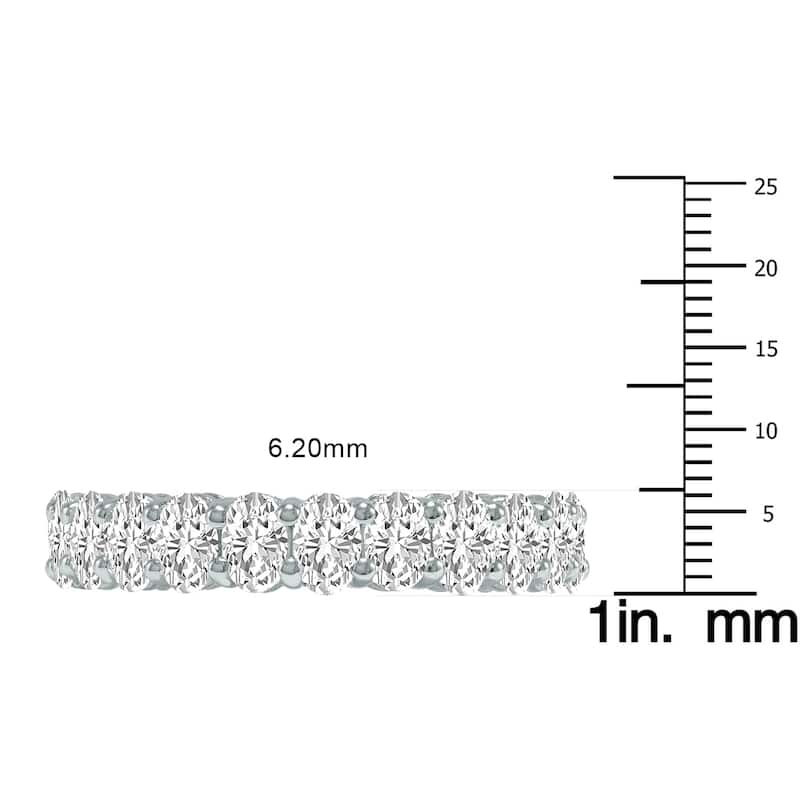 Marquee Jewels Oval Lab Grown Diamond Eternity Band in 14K White Gold (6.80 Carat TW)