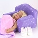 preview thumbnail 2 of 2, Sophia's - 18" Doll - Polka Dot Pull Out Chair Single Bed - Purple