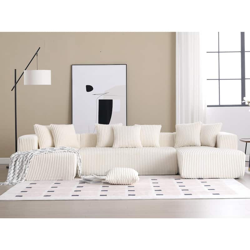 131'' Modular Sectional Couch, U-shaped sofa , Chaise Lounge, Striped fabric