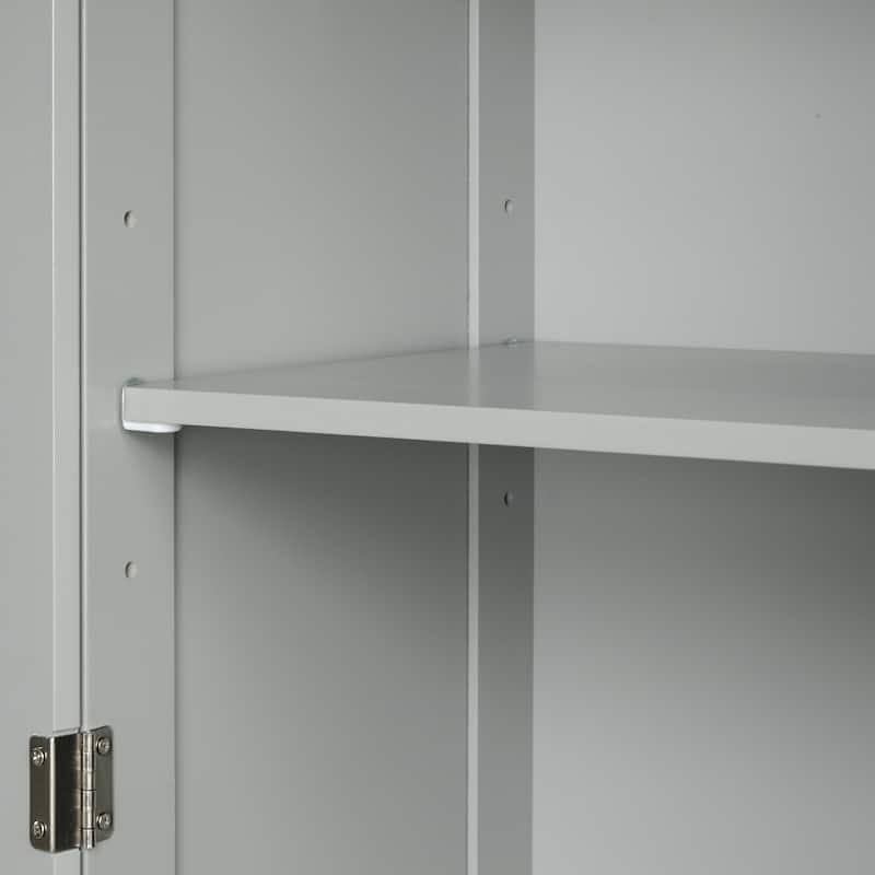 Tall Freestanding Bathroom Storage Cabinet with Two Different Size Drawers and Adjustable Shelf