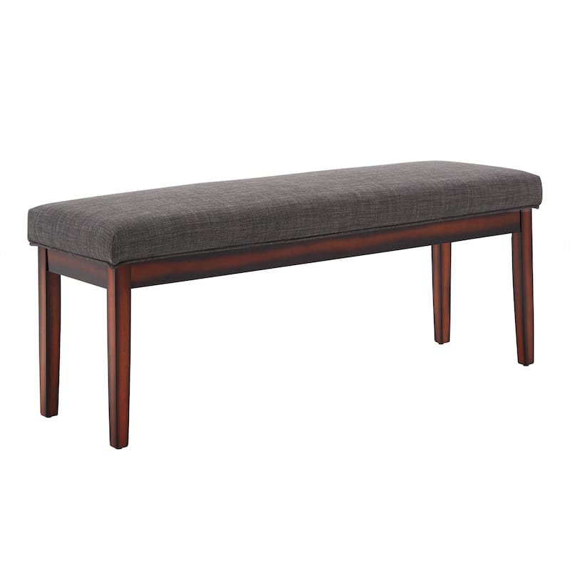 Hawthorne Upholstered Espresso Finish Bench by iNSPIRE Q Bold - Dark Grey Linen
