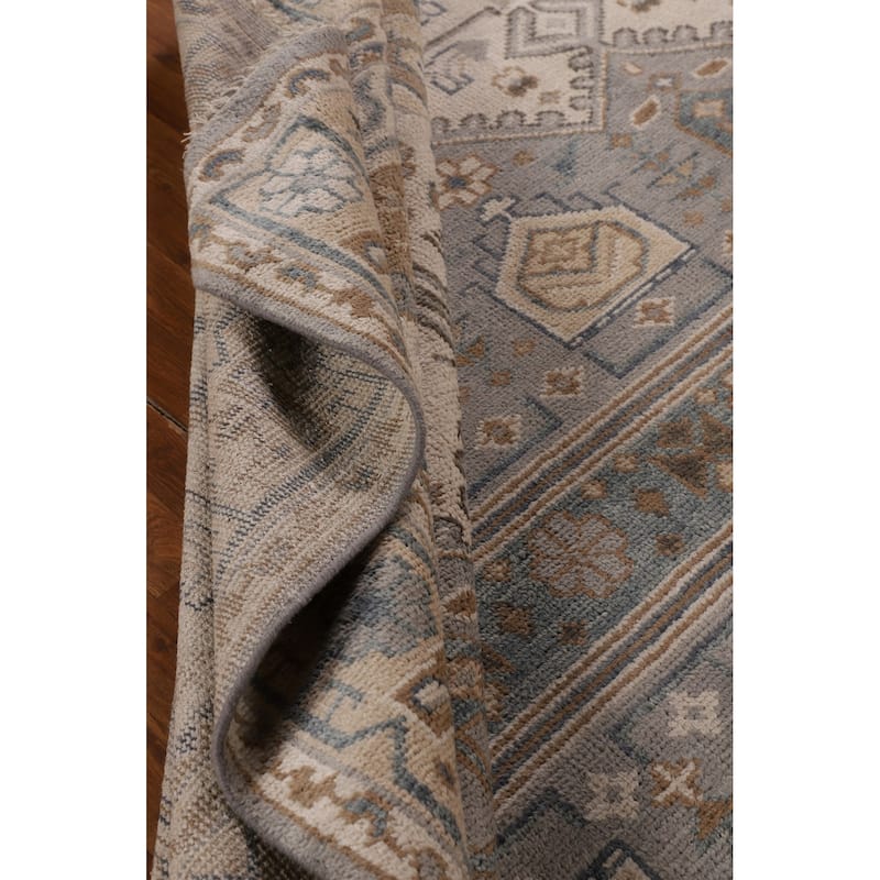 Ivory & Gray Khotan Oriental Area Rug Handmade Wool Carpet - 8'9"x 11'10"