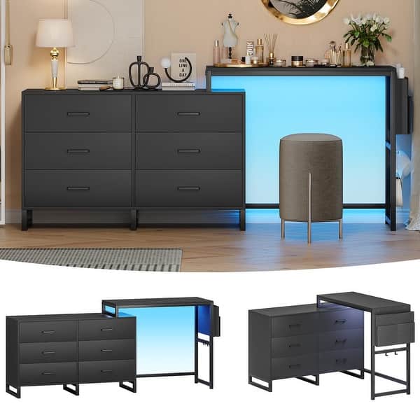 black industrial dresser Belmont Black 12 Drawer Dresser