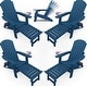 preview thumbnail 46 of 52, WINSOON All Weather HIPS Folding Adirondack Chair with Ottoman, 5-Gear Adjustable Backrest and Retractable Ottoman Set of 4 Navy x4