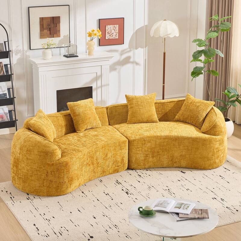 Curved Compressed Sofa, Creative Nordic-style Design for Living Room