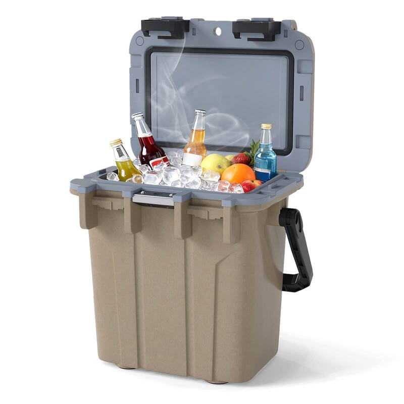 Costway 21 QT Ultra-Light Injection Molded Cooler with Swing-up Handle - See Details - Coffee