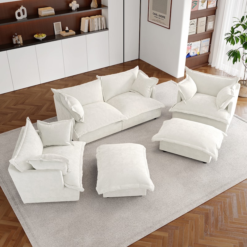 Double Layer Cushion Comfy Cloud Modular Sectional Sofa Set