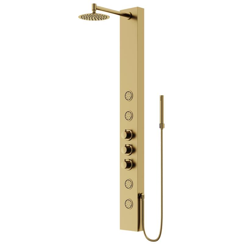 VIGO Ellington 59" H x 6" W 4-Jet Shower Panel with Round Shower Head