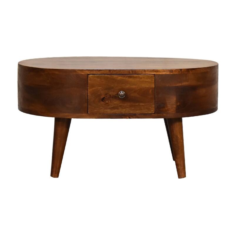 Artisan Furniture Chestnut Solid Wood Mini Rounded Coffee Table