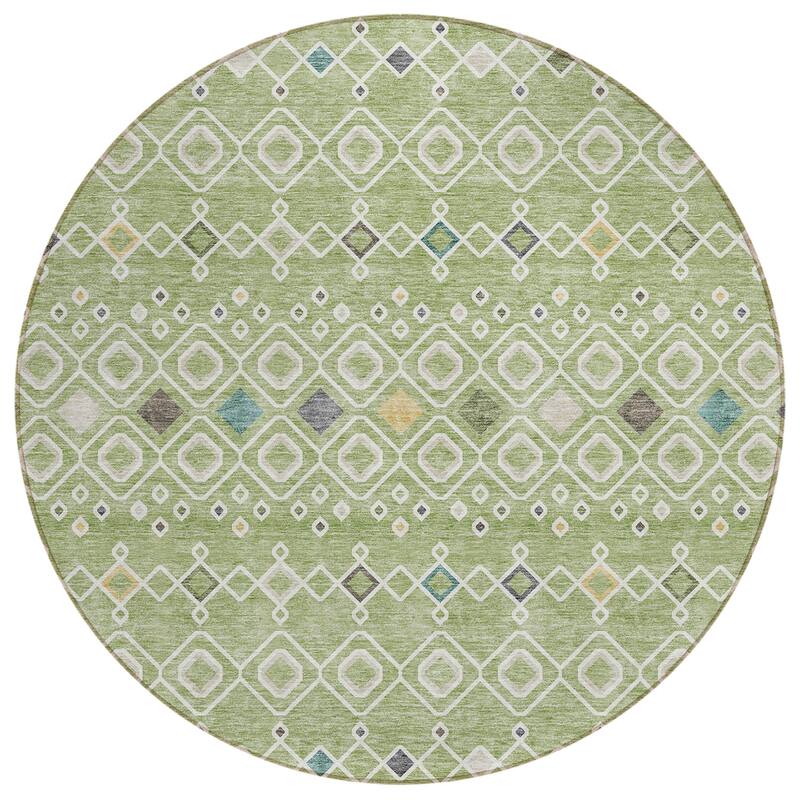 Machine Washable Indoor/ Outdoor Global Contempory Chantille Rug
