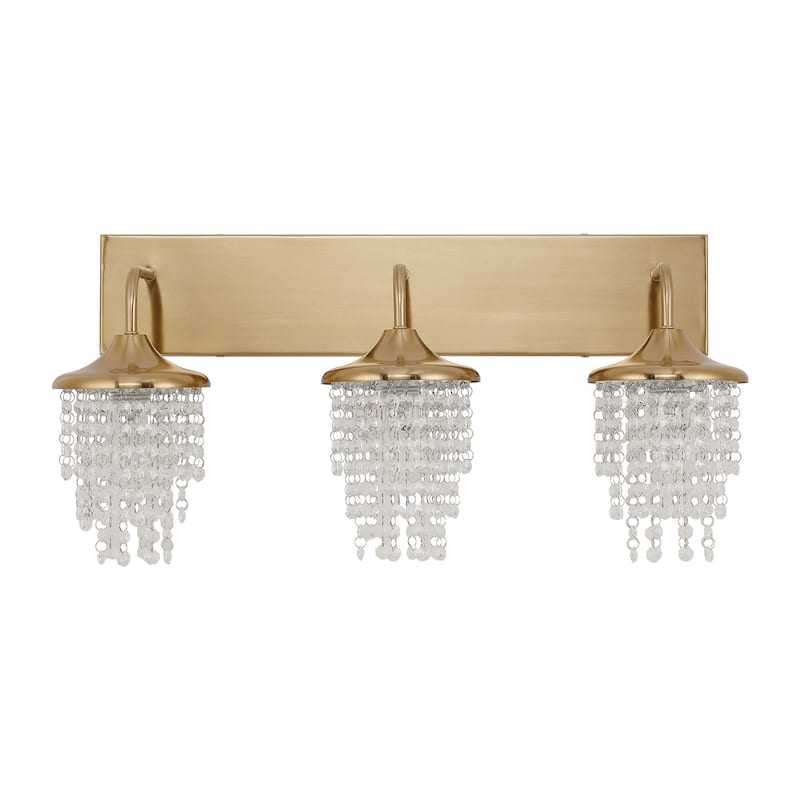 Modern 3-Light Crystal Dimmable Wall Vanity Light Fixture - 25.5-inch W x 11-inch H