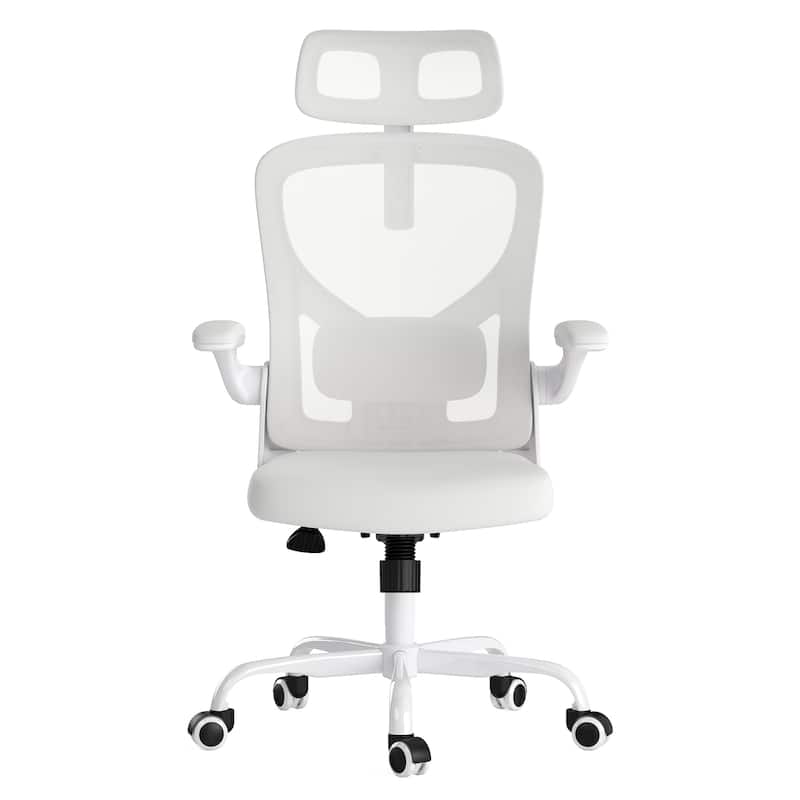 High Back Computer Chair with Armrests and Adjustable Lumbar Support
