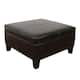 Copper Grove Silene Luxury Large Black Faux Leather Storage Ottoman Table
