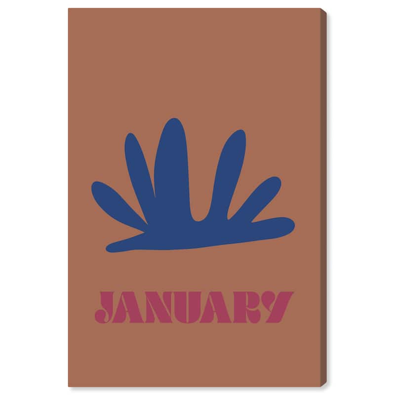 Wynwood Studio Canvas Typography and Quotes January Simple Nature Brown and Blue Modern & Contemporary Wall Art Canvas Print - 36 x 24